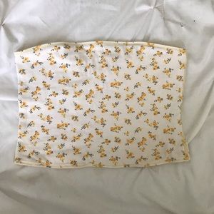 Yellow flower reversible crop top